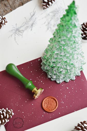 Stampila sigiliu ceara Acadele de Craciun