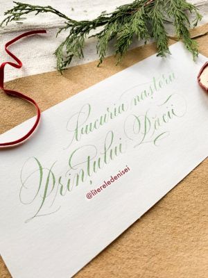 Culoare perlata caligrafie Royal Green