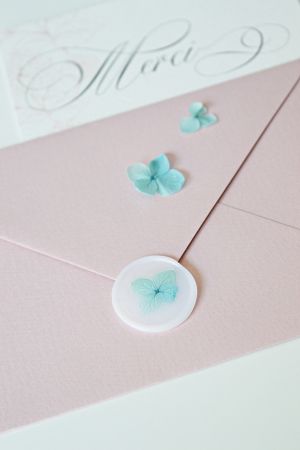 Sigiliu ceara autoadeziv hortensie turcoaz