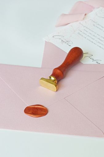 Stampila sigiliu ceara alama personalizata dreptunghi mic colturi rotunjite